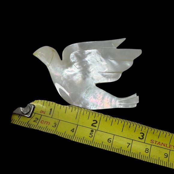 Vintage Mother of Pearl Shell White Dove Bird Brooch Pin *read* - Picture 5 of 5